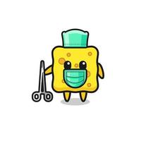 surgeon sponge mascot character vector