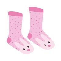 funny socks of rabbit vector