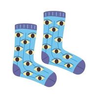 funny sock with eyes vector