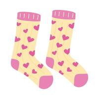 sock with hearts vector