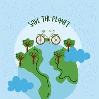 Salvar el cartel del planeta vector