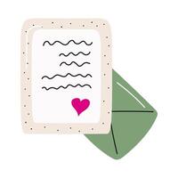 romantic letter with envelope vector