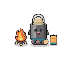 camping illustration of the padlock cartoon vector