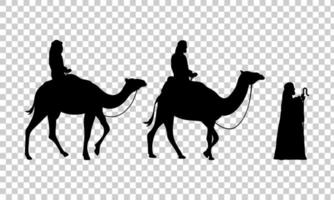 three nativity manger silhouettes vector