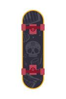 skateboard with skull vector