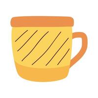 utensilio de taza amarillo vector