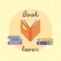 books lover card vector