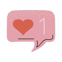 speech bubble with heart vector