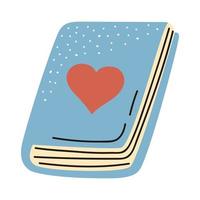 book with love heart vector