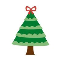 christmas tree and red bow vector