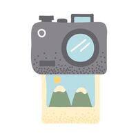 instant camera with picture vector