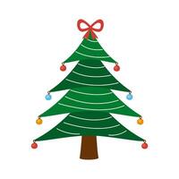 merry christmas tree pine vector