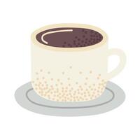 taza de cafe en plato vector