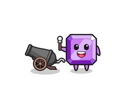 cute purple gemstone shoot using cannon vector