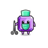 surgeon purple gemstone mascot character vector