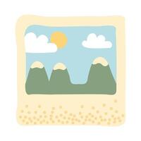 cuadro con paisaje vector