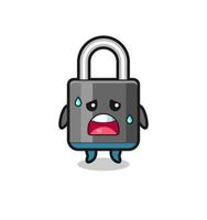 the fatigue cartoon of padlock vector