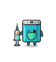 power bank mascot as vaccinator vector