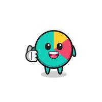 chart mascot doing thumbs up gesture vector