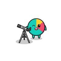 chart astronomer mascot with a modern telescope vector