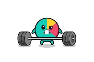 cartoon of chart lifting a barbell vector