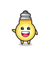 happy light bulb cute mascot character vector