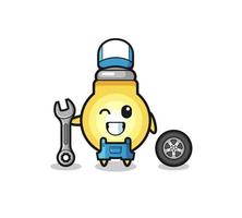 the light bulb character as a mechanic mascot vector