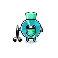 surgeon optical disc mascot character vector