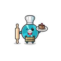 optical disc as pastry chef mascot hold rolling pin vector