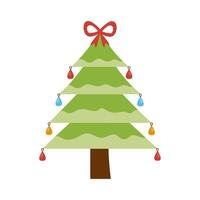 christmas tree with bow vector