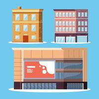 three great buildings vector