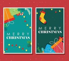 christmas decorative cards vector