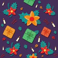 christmas decoration pattern background vector