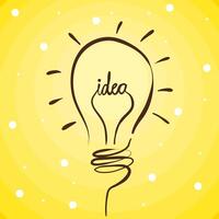 idea word in bulb vector