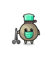 surgeon money sack mascot character vector