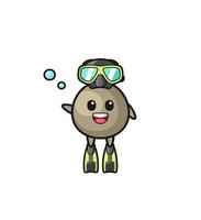 the money sack diver cartoon character vector