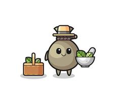 money sack herbalist cute cartoon vector