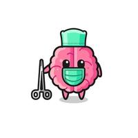 surgeon brain mascot character vector