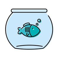 cute little fish in aquarium vector