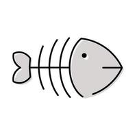 little fish squeleton bone icon vector