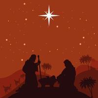 nativity family silhouettes scene