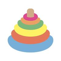 rings colors pyramid toy icon vector