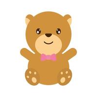 oso de peluche lindo icono de peluche vector