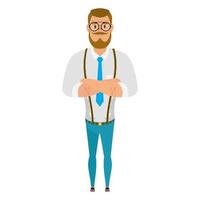 young man with beard avatar character vector