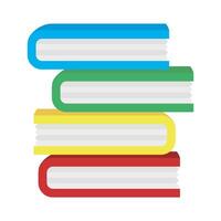 pila de libros de texto iconos aislados vector