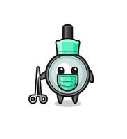 surgeon magnifying glass mascot character vector