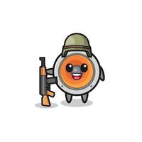 cute loudspeaker mascot as a soldier vector