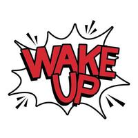 wake up word pop art style vector