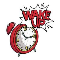 alarm clock wake up pop art style vector