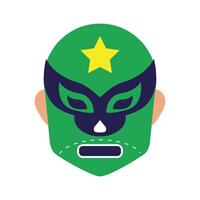 mexican mask of fighter fill style icon vector